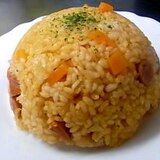 電子レンジでお米から炊いちゃう★ケチャップライス